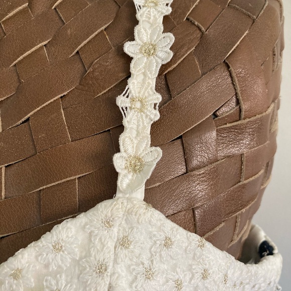 Ted Baker Rosemary Daisy Dip Hem Pleat Midi Dress Navy & White - Picture 3 of 9